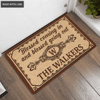 Personalized Blessed Coming In Doormat
