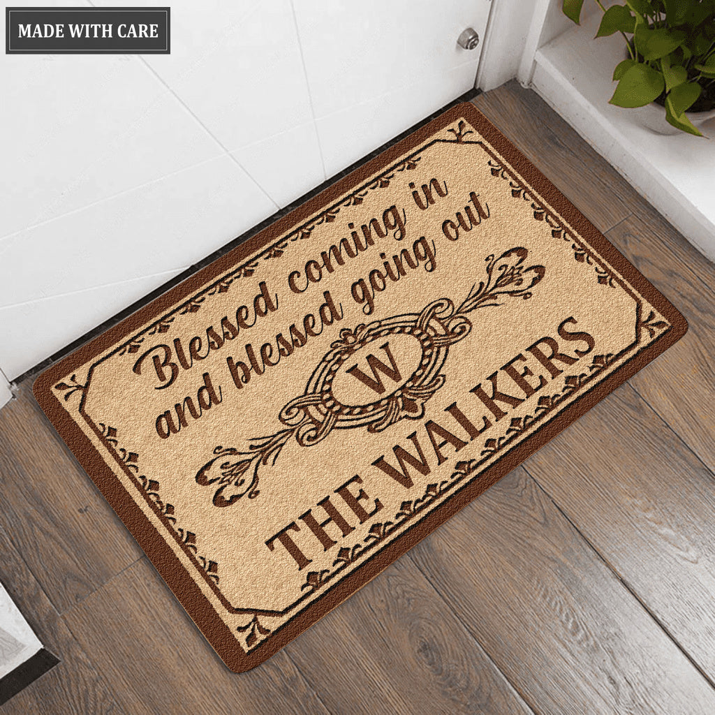 Personalized Blessed Coming In Doormat