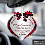 Lovely Chicken Couple God Blessed Personalized Ornament