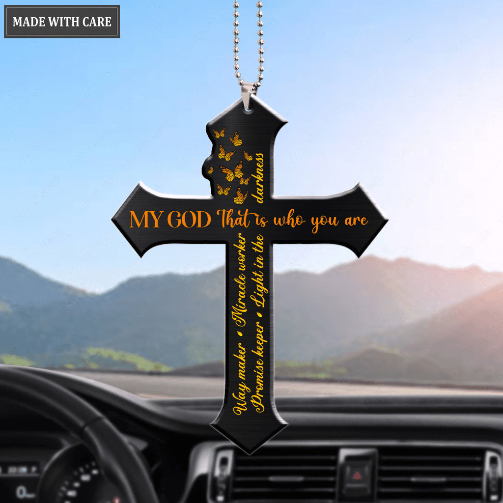 Yellow Way Maker Cross Ornament