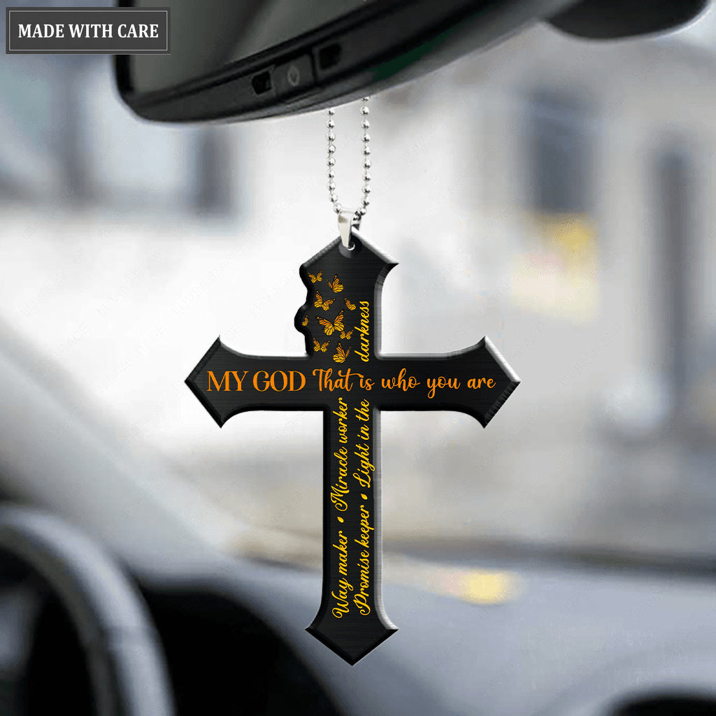 Yellow Way Maker Cross Ornament