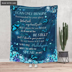 Blue Butterfly Floral I Can Only Imagine Blanket