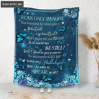 Blue Butterfly Floral I Can Only Imagine Blanket