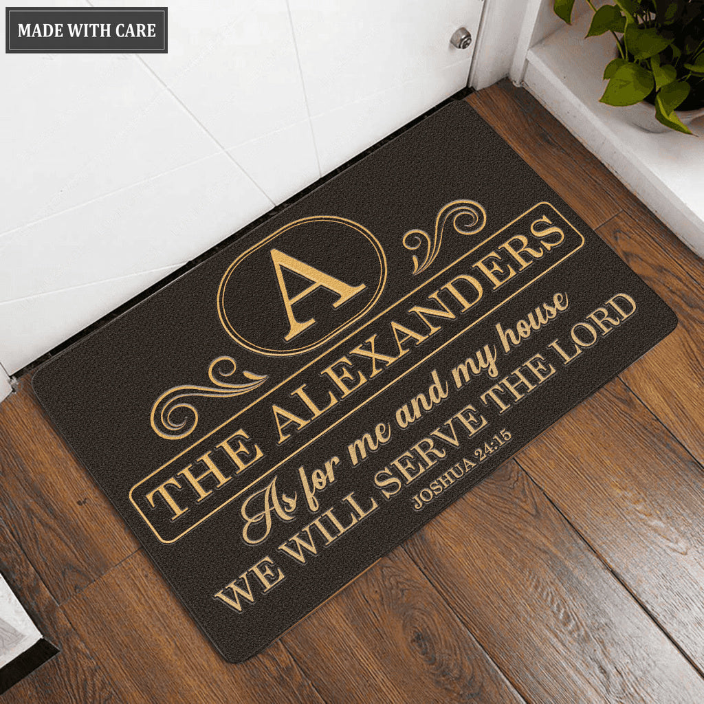 Luvingrace L197 Vintage Monogram Collection As For My House Personalized Doormat