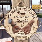Personalized God Blessed Pinky Promise Wood Circle Sign