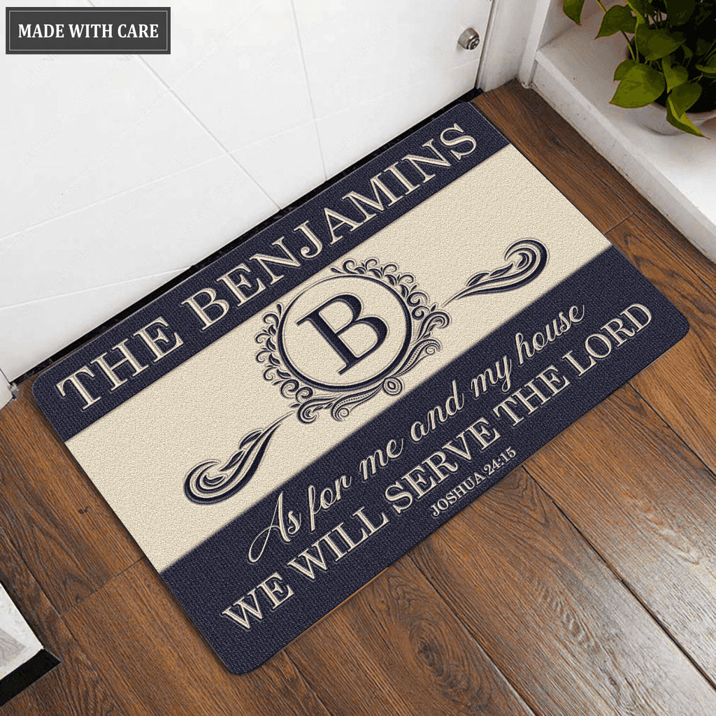 Luvingrace L198 Vintage Monogram Collection As For My House Personalized Doormat