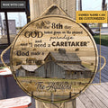 Personalized God Made A Farmer That's Us Wood Circle Sign