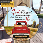 Personalized Love Couple Red Truck Circle Sign