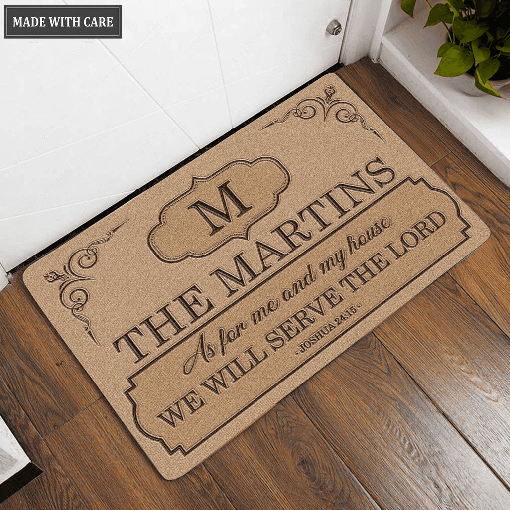 Luvingrace L199 Vintage Monogram Collection As For My House Personalized Doormat