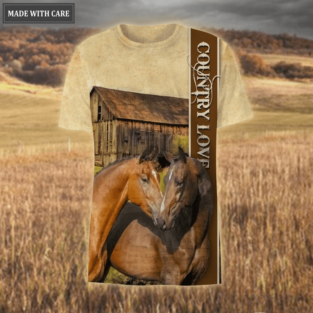 Country Love Horse Couple God Blessed Hoodie
