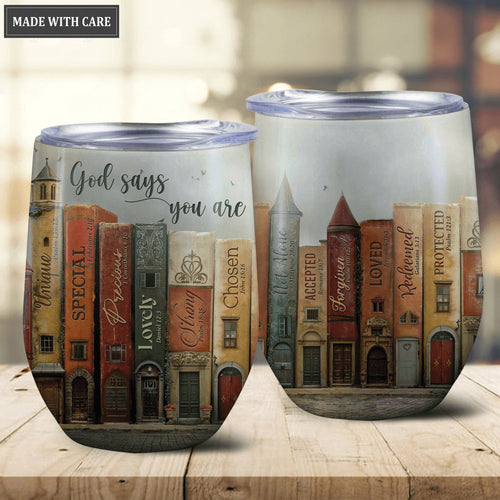 Book House God Says You Are Egg Tumbler