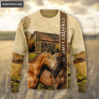 Country Love Horse Couple God Blessed Wool Sweatshirt