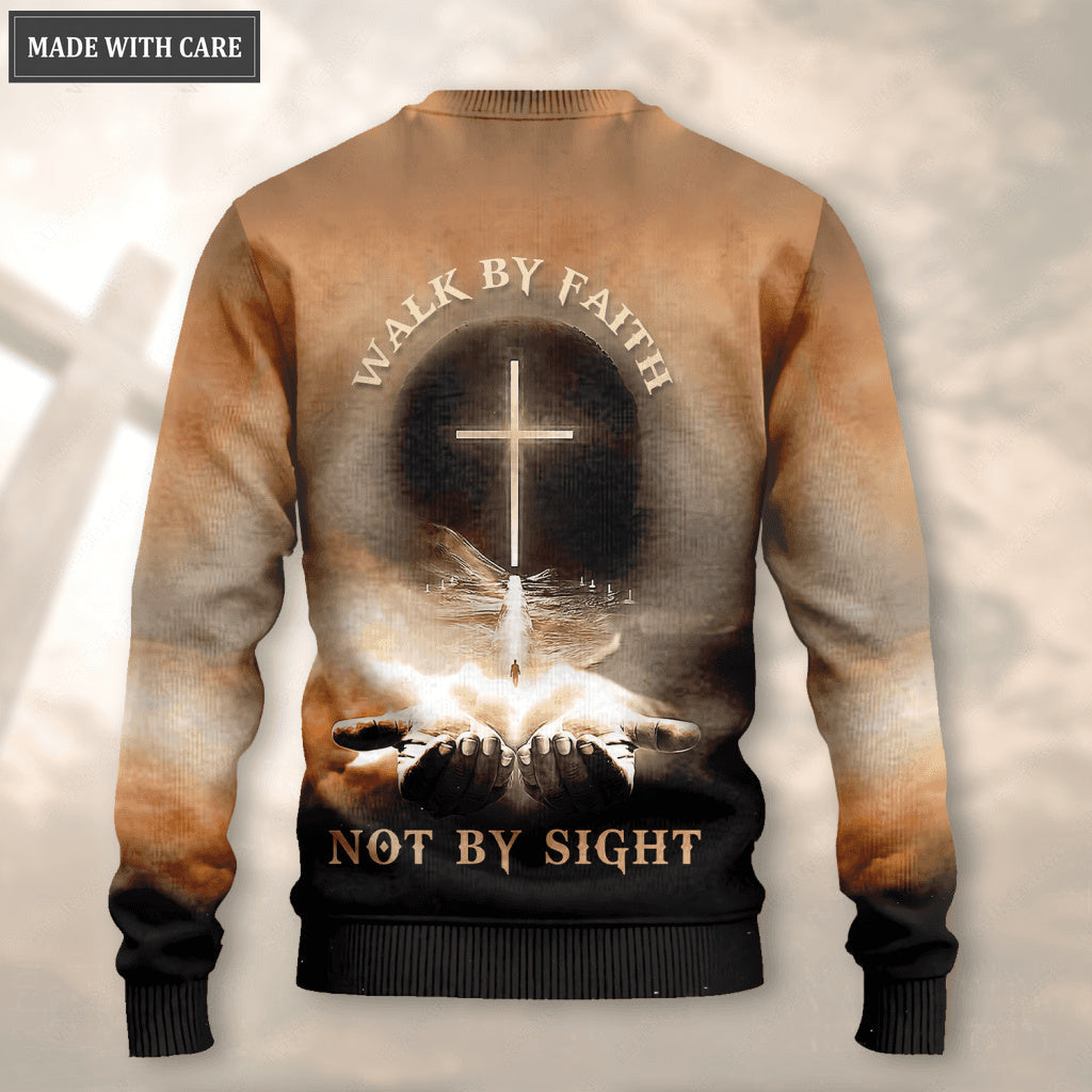 Cross Jesus Hand Walk By Faith Not By Sight Wool Sweatshirt