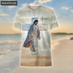 Jesus Christ Walk On Beach Walk By Faith Not By Sight Hoodie