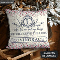 Vintage Flower As For Me And My House Personalized Pillow
