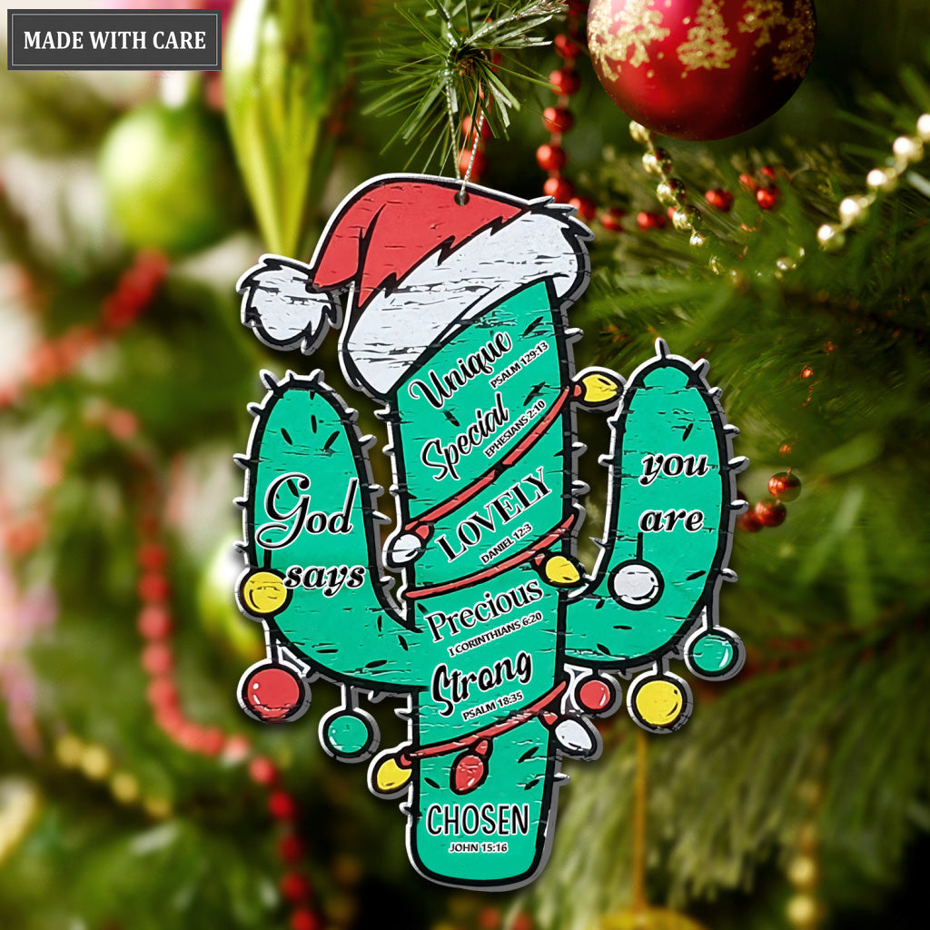 Christmas Cactus God Says You Are Ornament