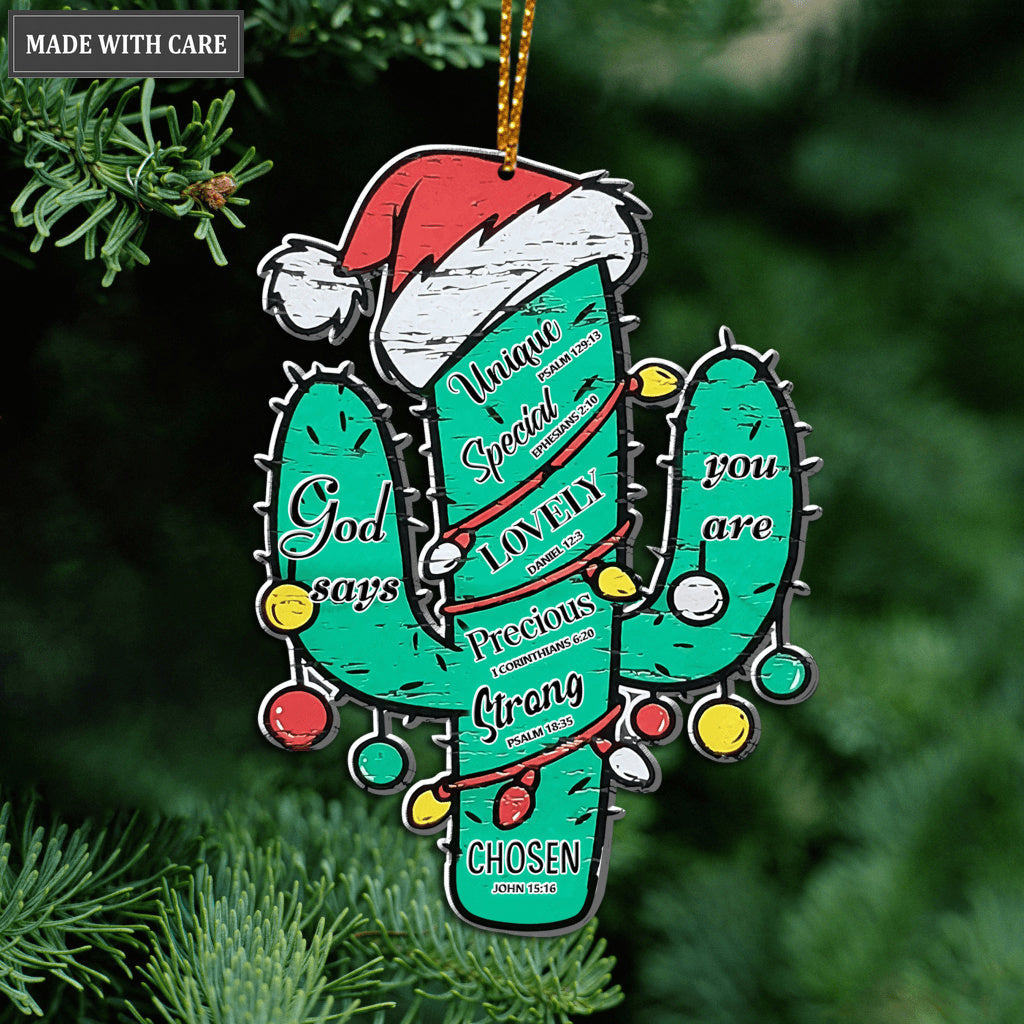 Christmas Cactus God Says You Are Ornament