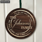 New Personalized Family Serve The Lord Circle Sign