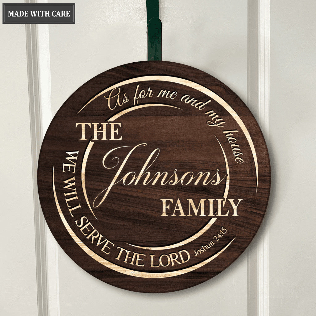 New Personalized Family Serve The Lord Circle Sign