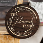 New Personalized Family Serve The Lord Circle Sign