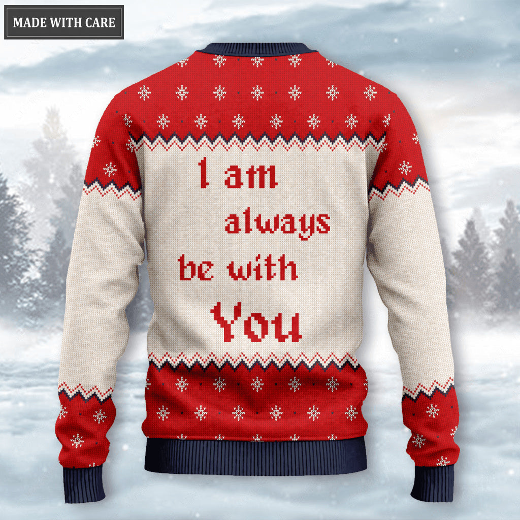 Christmas Snow Cardinal Wool Knitted Pattern I Am Always Be With You Ugly Sweater