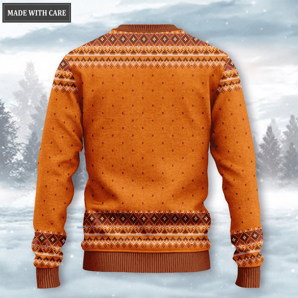 Happy Thanksgiving Pumpkin Wool Knitted Pattern Ugly Sweater