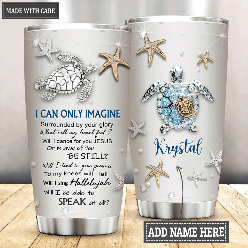 Blue Turtle Glory Personalized Tumbler