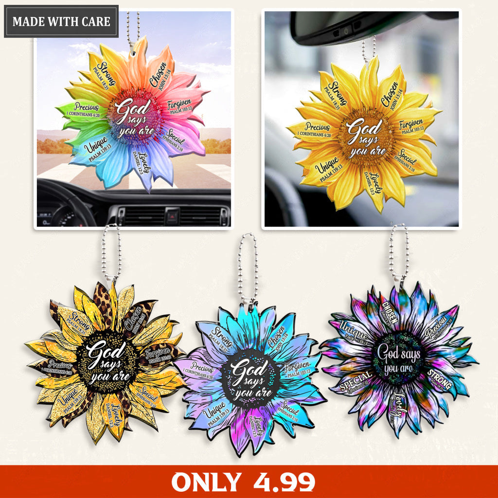 Christian Sunflower God Says You Are Ornament