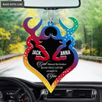 Colorful Deer Couple God Blessed Personalized Ornament