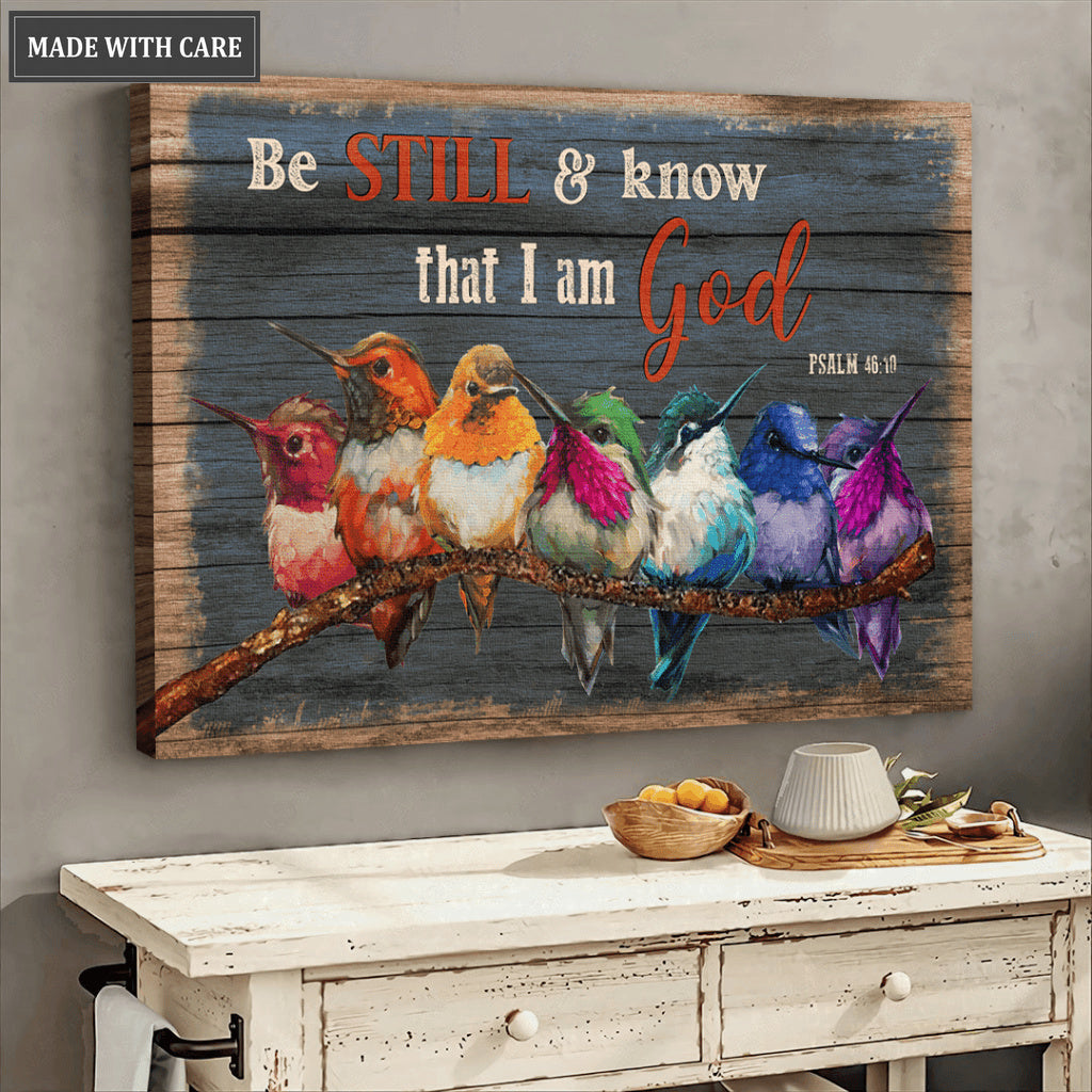 Colorful Hummingbird Be Still Wall Art Canvas