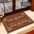 Retro Serve The Lord Personalized Doormat