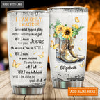 Glory In The Air Yellow Boots Personalized Tumbler