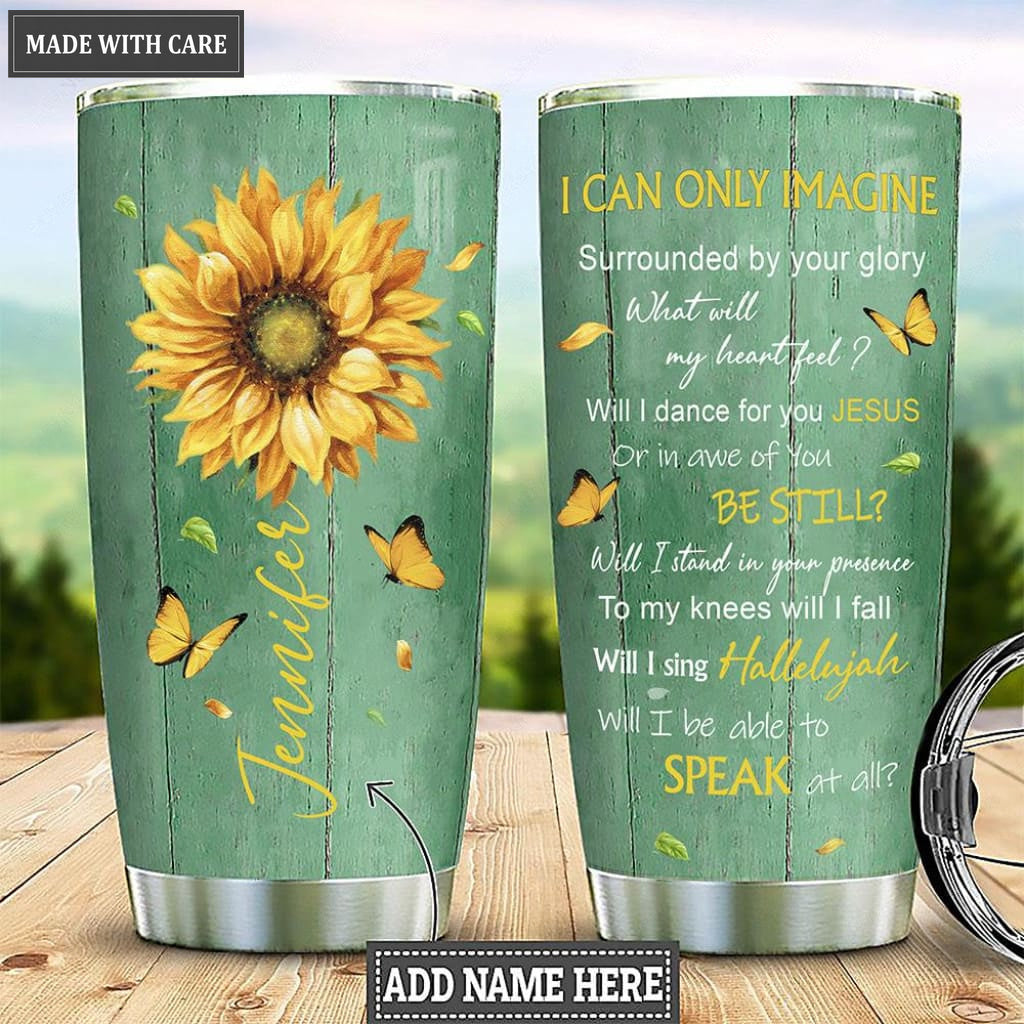 Green Sunflowers Surrounded By Glory Customized Tumbler
