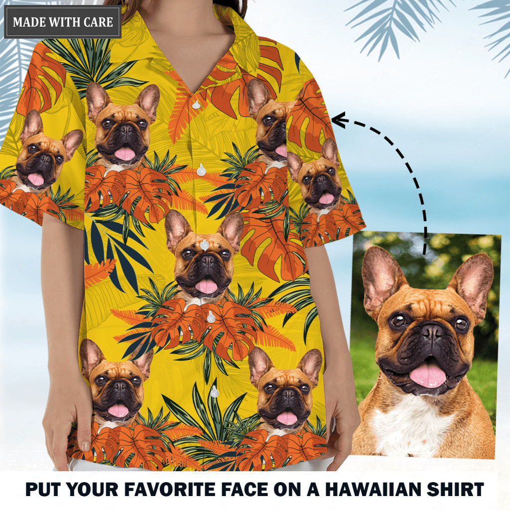 Tropical Summer Hawaii Upload Image Family, Dog, Cat - Personalized Custom Unisex Hawaiian Shirt