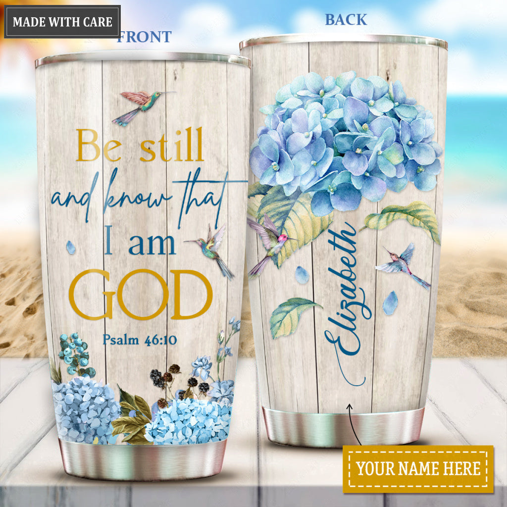 Hydrangea Be Still Personalized Tumbler