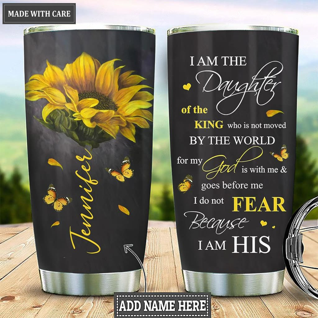 I Am Daughter Of The King Personalized Tumbler