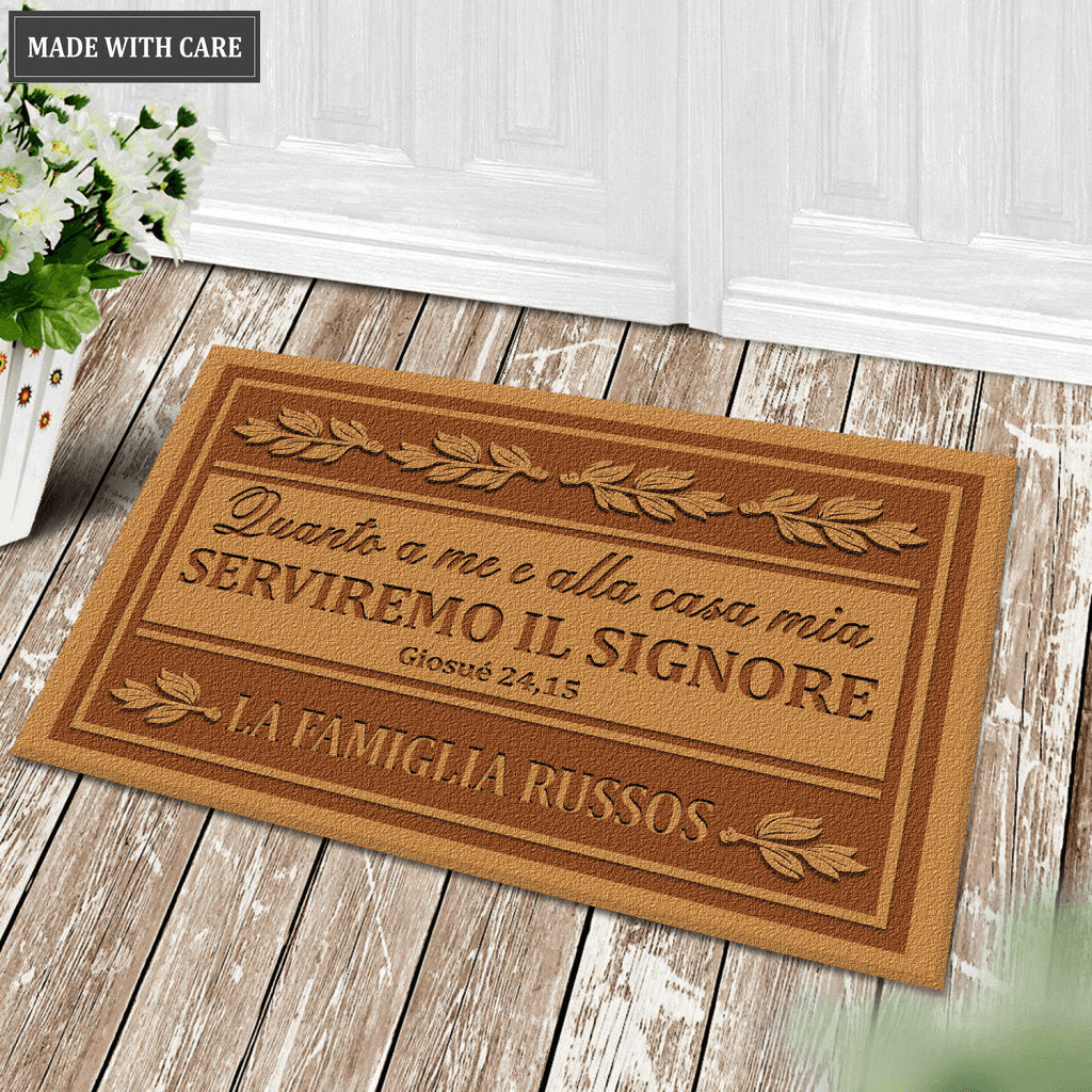 Personalized Italian As For Me And My House Doormat