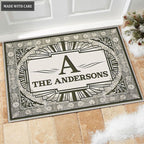 Luvingrace M17 Vintage Monogram Collection Family Name Personalized Doormat