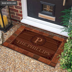 Luvingrace M20 Elegant Monogram Collection Family Name Personalized Doormat