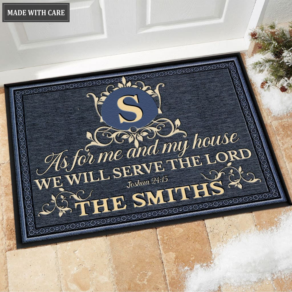 Printfamily M23 Decorative Monogram Collection As For My House Personalized Doormat