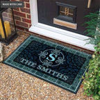 Luvingrace M24 Elegant Monogram Collection Family Name Personalized Doormat