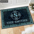 Luvingrace M24 Elegant Monogram Collection Family Name Personalized Doormat