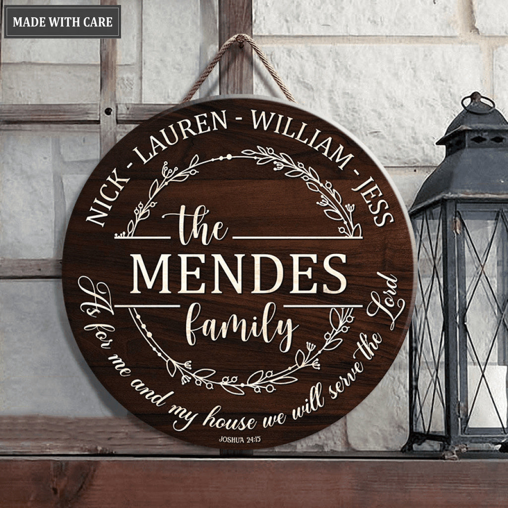 Customized Serve The Lord Circle Sign Full Name of The Family