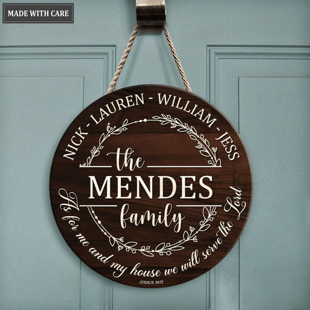 Customized Serve The Lord Circle Sign Full Name of The Family