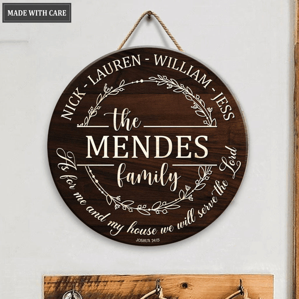 Customized Serve The Lord Circle Sign Full Name of The Family