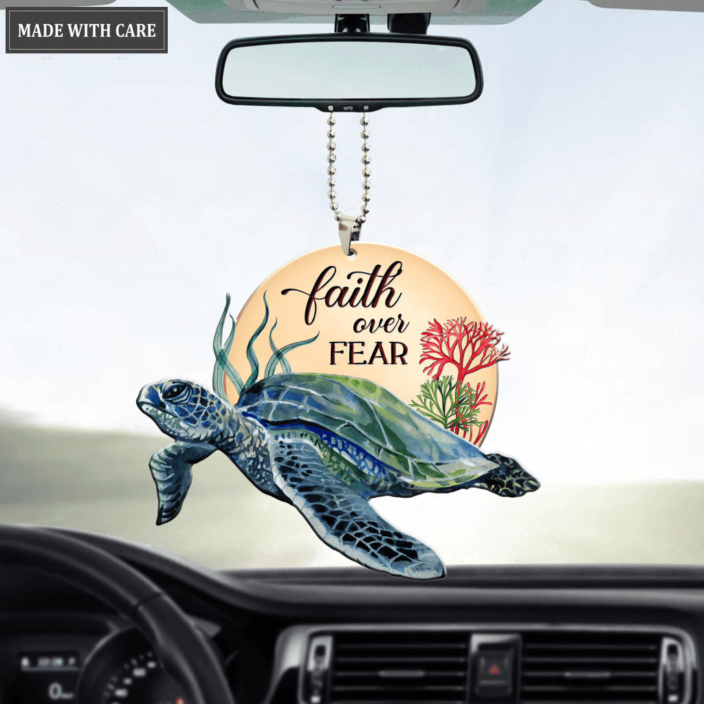 Faith Over Fear Turtle Ornament
