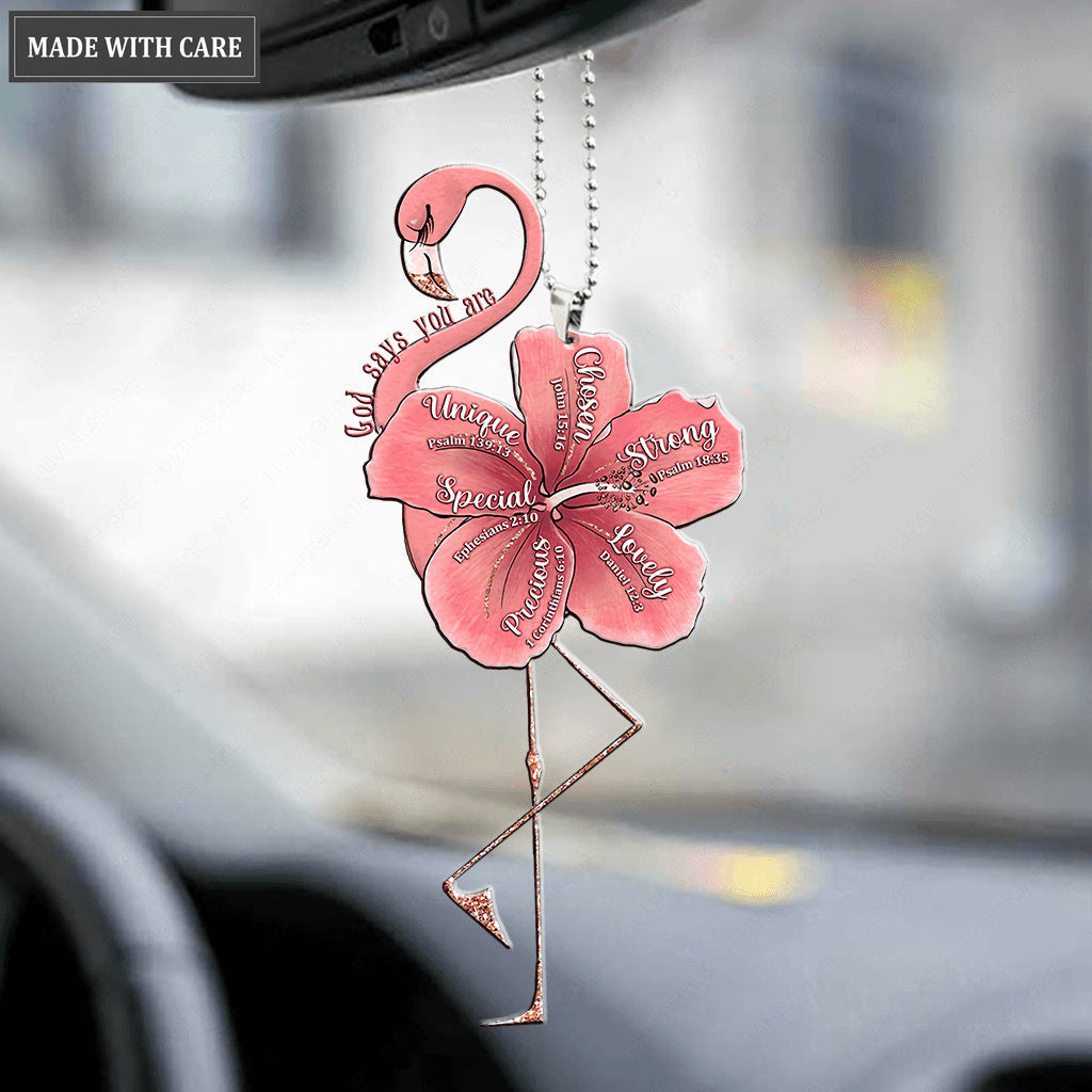 Pretty Flamingo God Says You Are Ornament