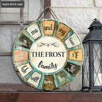 Personalized Serve The Lord Round Rustic Circle Sign