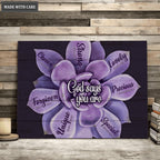 Purple Succulent God Says You Are Wall Art