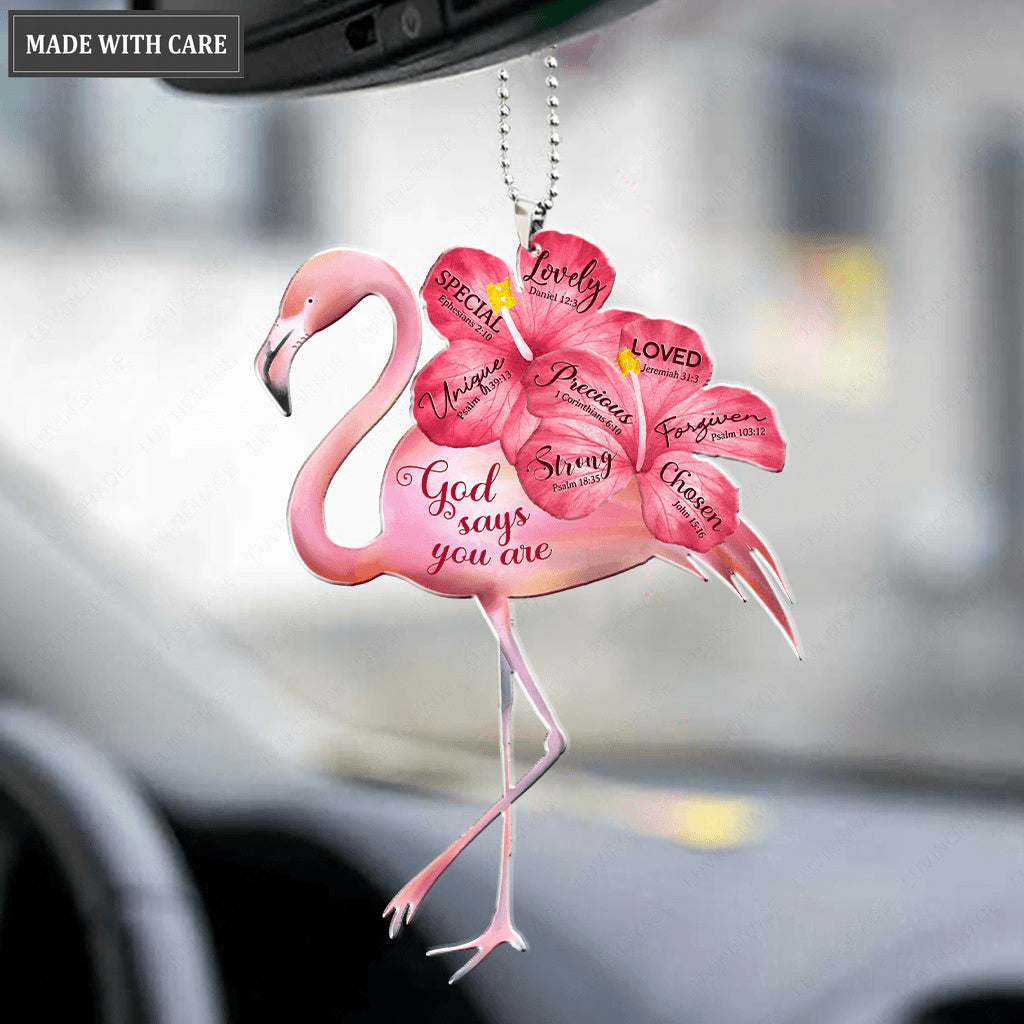 Tropical Bird Pink Flamingo God Says You Are Ornament
